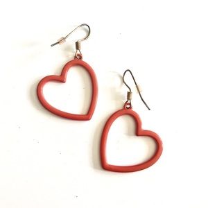 Orange Heart Earrings - NWT